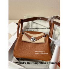 Hermes Mini Lindy Super Fake Bag Handmade 20CM| Counter Quality Same Like Real | Genuine Clemence Leather