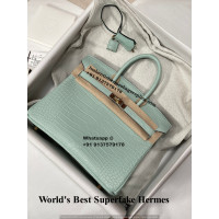 Hermes Birkin Dupe Superfake Handmade Bag 25CM| Lushentic Counter Quality Exactly Same Like Real| Crocodile Leather
