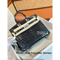Hermes Birkin SuperFake Bag Handmade 25CM| Lushentic Grade Counter Quality | Genuine Crocodile Leather