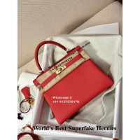 Hermes Kelly Replica Bag Handmade 25CM| Lushentic Grade Counter Quality Same Like Real | Genuine Togo Leather