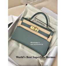 Hermes Mini Kelly Handmade Dupe Bag 19CM| Lushentic Grade Counter Quality Same Like Real | Genuine Epsom Leather