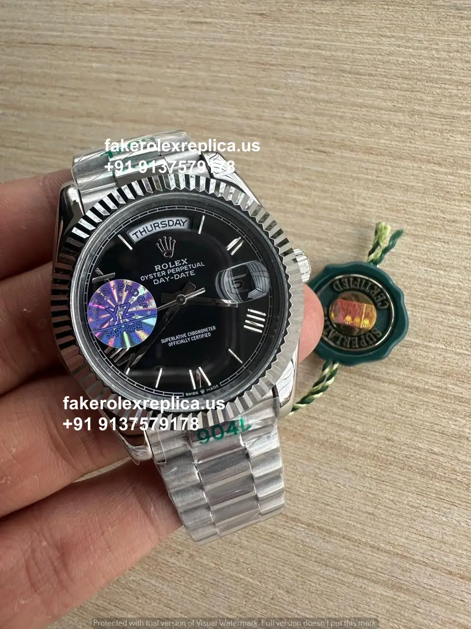 Rolex Day Date Black Dial Fake Watch | Ref.228239-0004