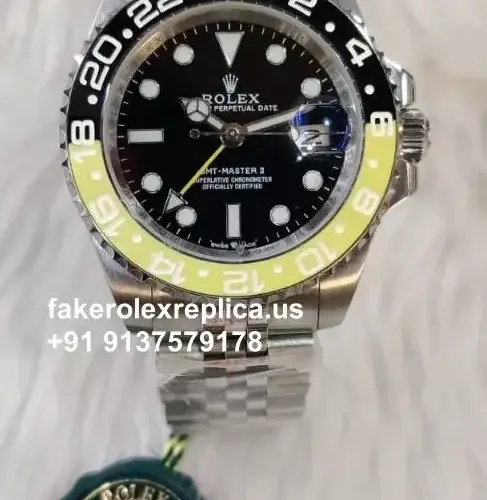 Rolex GMT Master II Jubilee Yellow Black Ceramic Replica Watch