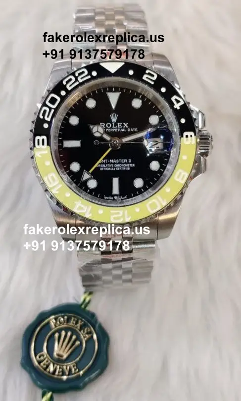 Rolex GMT Master II Jubilee Yellow Black Ceramic Replica Watch